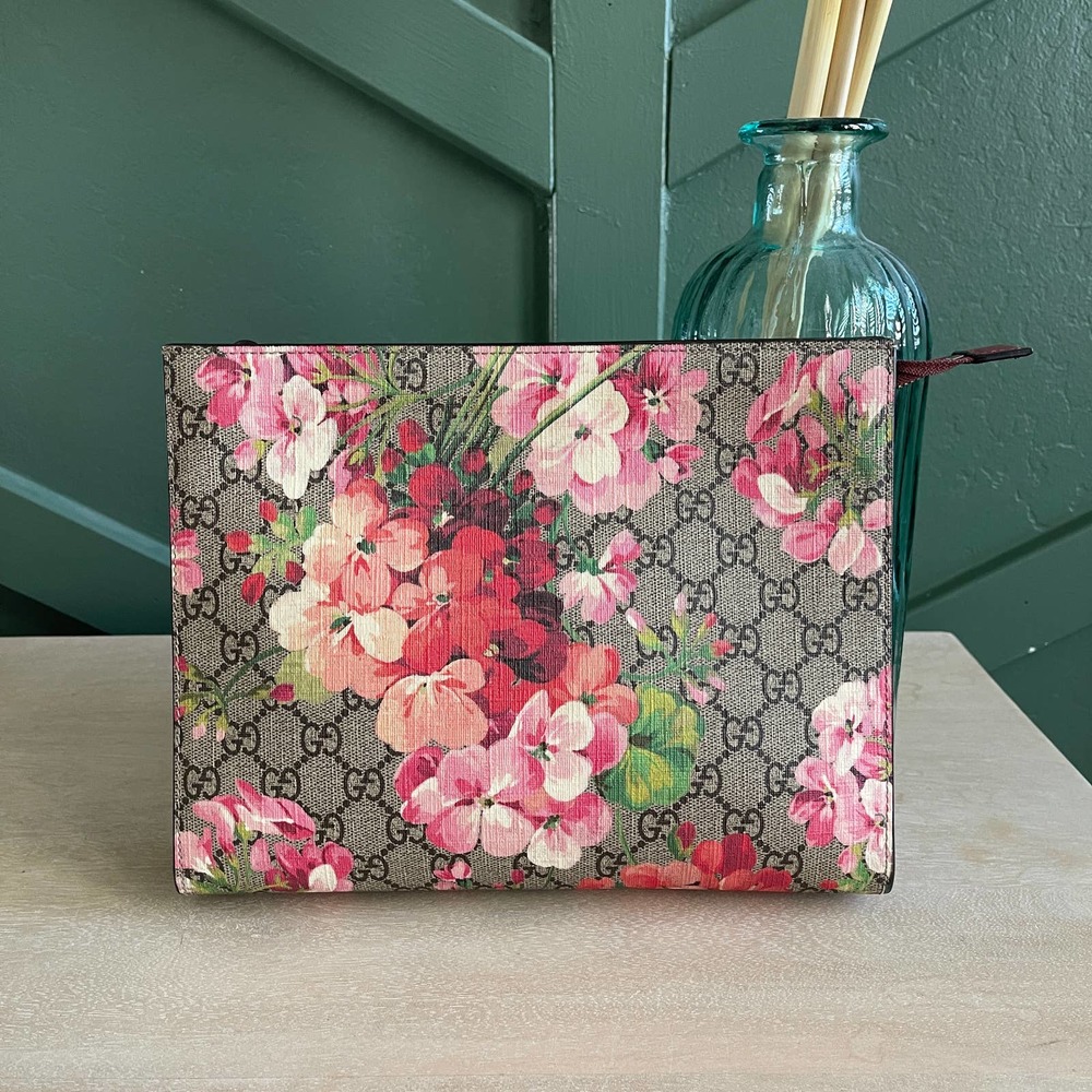 Mint Gucci Supreme Blooms Pink Clutch Bag Cosmetic Pouch